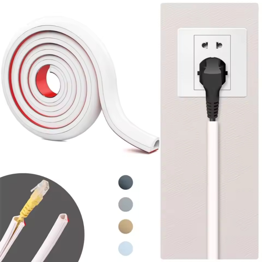 Cable Lock Flexible - 1pc 1m/39.37inProfessional Self-Adhesive Wall Cord Hider